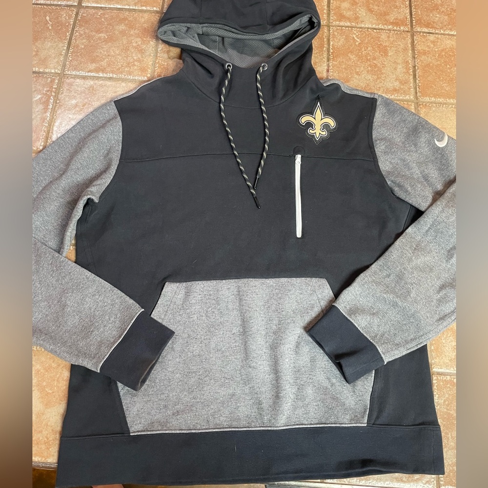 New Orleans Saints Sweatshirt Large Nike Therma Fit NFL OnField Hoodie